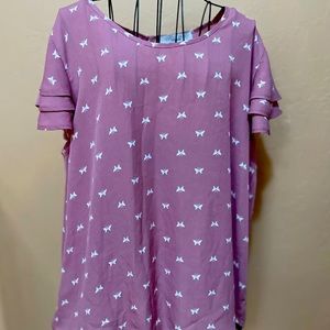 Sweet Rain butterfly blouse -mauve- XXL